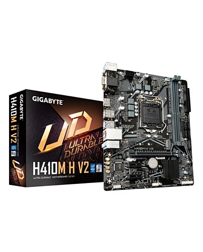 GIGABYTE H410M H V2 Motherboard - Supports Intel Core 10th CPUs, up to 2933MHz DDR4, 1xPCIe 3.0 M.2, GbE LAN, USB 3.2 Gen 1 H410M H V2