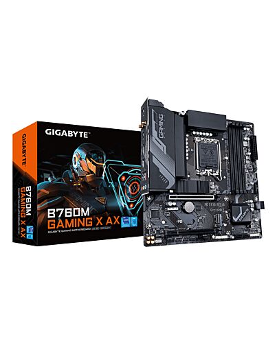GIGABYTE B760M Gaming X AX Motherboard - Supports Intel Core 14th Gen CPUs, 8+1+1 Phases VRM, up to 7600MHz DDR5, 2xPCIe 4.0 M.2, Wi-Fi 6E, 2.5GbE LAN, USB 3.2 Gen 2 B760M GAMING X AX