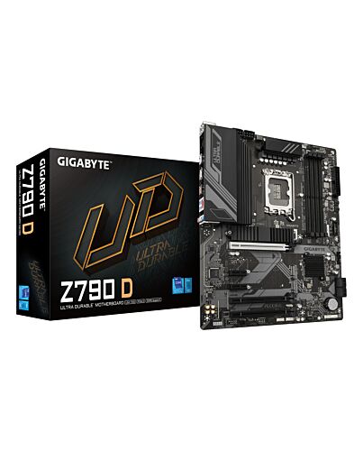 GIGABYTE Z790 D Motherboard - Supports Intel Core 14th Gen CPUs, 12+1+１ Phases Digital VRM, up to 7600MHz DDR5 (OC), 3xPCIe 4.0 M.2, 2.5GbE LAN, USB 3.2 Gen 2 Z790 D