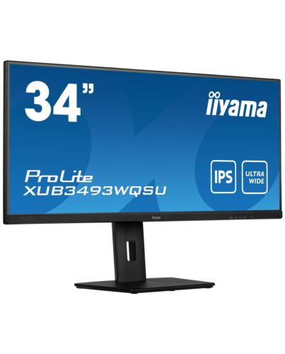 iiyama ProLite 34” IPS ultra-wide screen with height adjustable stand XUB3493WQSU-B5