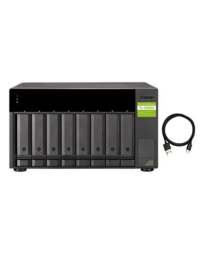 QNAP TL-D800C HDD/SSD enclosure Black, Grey 2.5/3.5