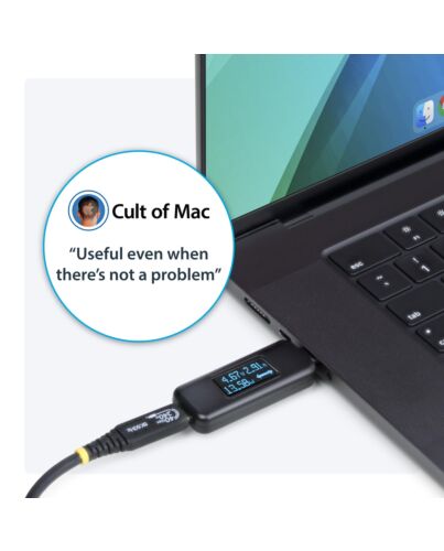 StarTech.com USB-C Power Tester, Digital Multimeter, Bi-Directional Voltage and Current Meter, Up to 240W PD EPR, Portable USB-C Cable and Port Power Meter Tester USBC-PWRTESTER