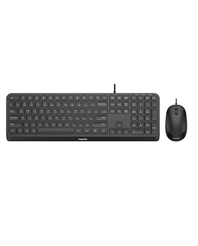 Philips 2000 series SPT6207B/39 keyboard Mouse included Home USB UK English Black SPT6207B/40