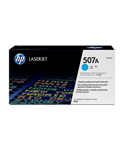 HP 507A Cyan Original LaserJet Toner Cartridge CE401A