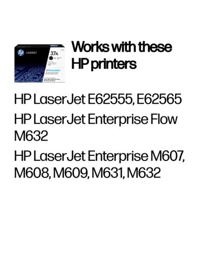 HP 37A Black Original LaserJet Toner Cartridge CF237A