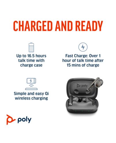 HP Poly Voyager Free 60 UC M Carbon Black Earbuds +BT700 USB-C Adapter +Basic Charge Case 7Y8L8AA