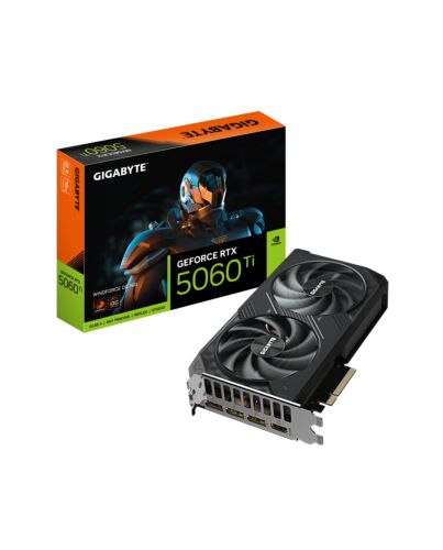 GIGABYTE GeForce RTX 5060 Ti WINDFORCE OC 16G Graphics Card - 16GB GDDR7, 128bit, PCI-E 5.0, 2587MHz Core Clock, 3 x DisplayPort, 1 x HDMI, GV-N506TWF2OC-16GD GV-N506TWF2OC-16GD
