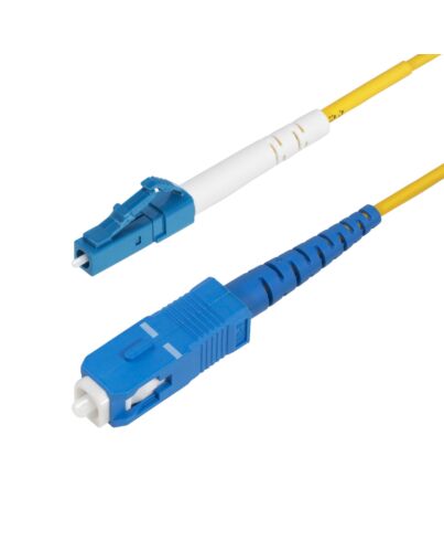 StarTech.com 1m (3.3ft) LC to SC (UPC) OS2 Single e Simplex Fiber Optic Cable, 9/125µm, 40G/100G, Bend Insensitive, Low Insertion Loss - LSZH Fiber Jumper Cord SPSMLCSC-OS2-1M