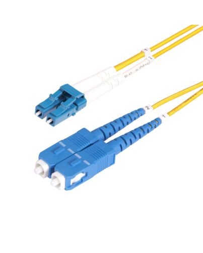 StarTech.com 50m (164ft) LC to SC (UPC) OS2 Single e Duplex Fiber Optic Cable, 9/125µm, 100G, Bend Insensitive, Low Insertion Loss - LSZH Fiber Jumper Cord SMLCSC-OS2-50M