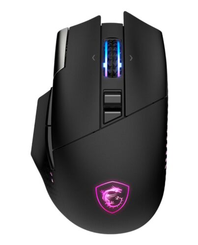 MSI S12-4301370-CLA mouse Gaming Right-hand RF Wireless + Bluetooth + USB Type-A Optical 26000 DPI VERSA PRO W + MOUSE DOCK PRO