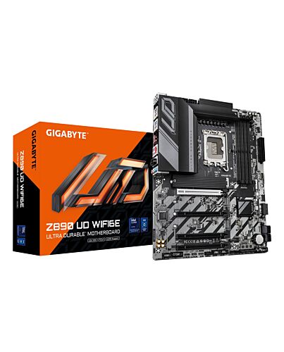 GIGABYTE Z890 UD WIFI6E Motherboard - Supports Intel Core Ultra (Series 2) CPUs, 12+1+2 phases VRM, up to 8800MHz DDR5 (OC), 1xPCIe 5.0 + 2xPCIe 4.0, Wi-Fi 6E, 2.5GbE LAN, USB 4 Z890 UD WIFI6E