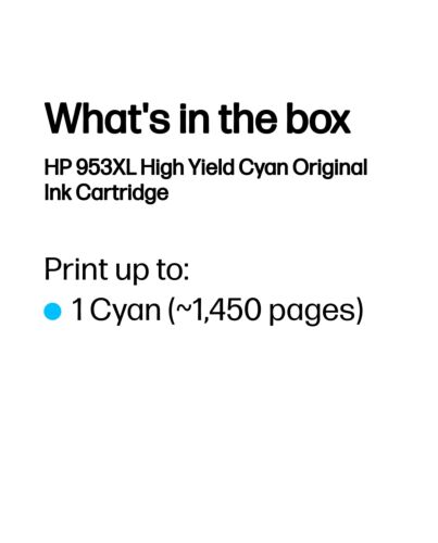 HP 953XL High Yield Cyan Original Ink Cartridge F6U16AE#301