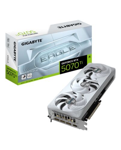 GIGABYTE GeForce RTX 5070 Ti EAGLE OC ICE SFF 16G Graphics Card - 16GB GDDR7, 256bit, PCI-E 5.0, 2542 MHz Core Clock, 3 x DP 2.1a, 1 x HDMI 2.1b, NVIDIA DLSS 4, GV-N507TEAGLEOC ICE-16GD GV-N507TEAGLEOC ICE-16GD