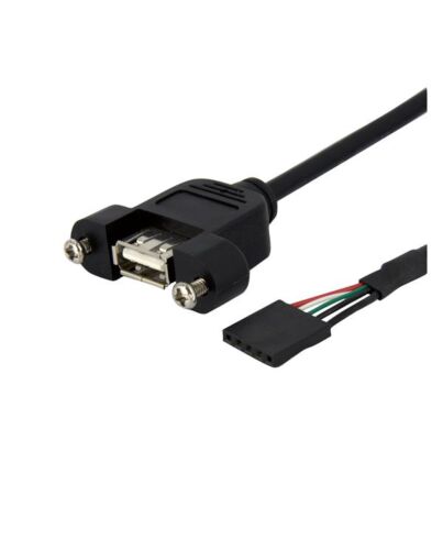 StarTech.com 1 ft Panel Mount USB Cable - USB A to Motherboard Header Cable F/F USBPNLAFHD1
