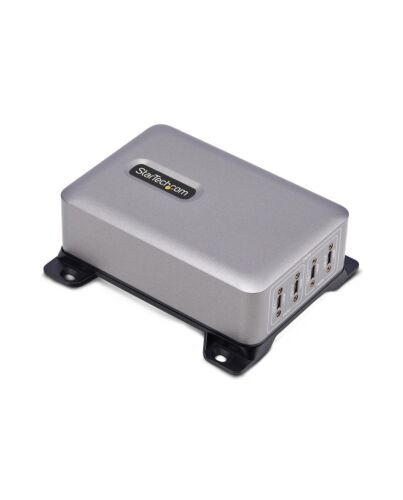 StarTech.com 4-Port Multi-Device USB-C Charger, 240W Total, Single Port 140W EPR, PD 3.1, Screw Locking Ports, Boardrooms, Bracket incl. for Surface Mounting 424DUK-USB-C-CHARGER