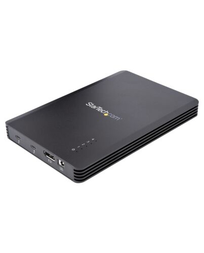 StarTech.com 4 Bay Thunderbolt 3 NVMe Enclosure, For M.2 NVMe SSD Drives, 1x DisplayPort Video/ 2x TB3 Downstream Ports, 40Gbps, 72W Power Supply, External Hard Drive Enclosure M2E4BTB3