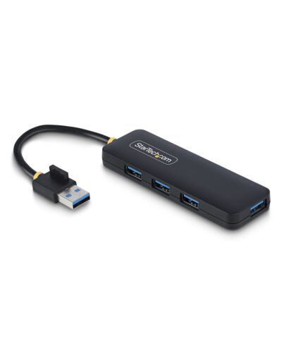 StarTech.com 4-Port USB-A Hub, 5Gbps, Bus Powered, Small Travel Mini USB Hub, Multi-Port USB 3.0 Splitter, Portable USB Hub, Overcurrent Protection (OCP) H5A4A-USB-HUB
