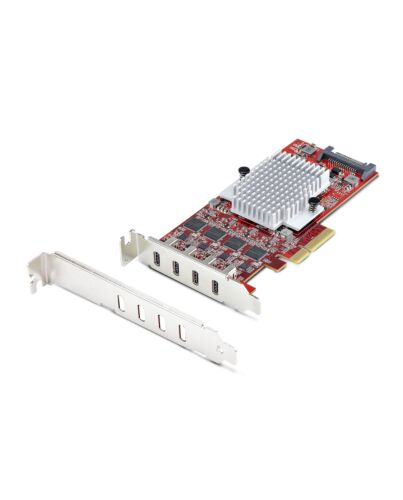StarTech.com 4-Port USB Type-C PCIe Card, USB 3.2 10Gbps, USB-C PCI Express Expansion Card, 4x Independent USB Controllers, Windows/Linux/macOS, TAA-Compliant P10Q4C-USB-CARD-LP