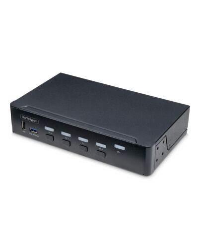 StarTech.com 4-Port DisplayPort KVM Switch, Single 4K 60Hz Monitor, 6x USB Ports, Push-Button & Hotkey Switching, DisplayPort 1.2, OS Independent, TAA Compliant DP21-1M-DP80-CABLE