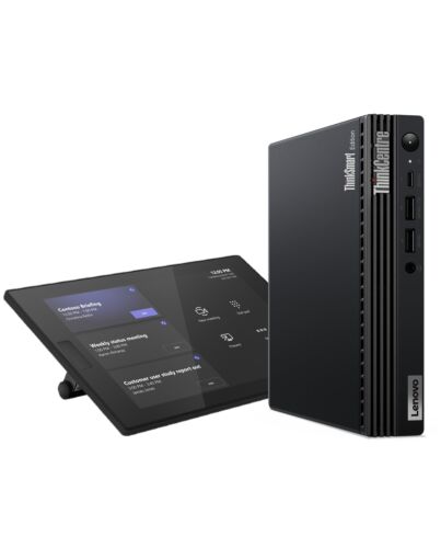 Lenovo ThinkSmart Tiny Kit Intel® Core™ i3 i3-13100T 16 GB DDR4-SDRAM 256 GB SSD Windows 11 IoT Enterprise Mini PC Black 12XH0008UK