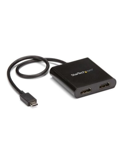 StarTech.com 2-Port Multi Monitor Adapter - USB-C to 2x HDMI Video Splitter - USB Type-C to HDMI MST Hub - Dual 4K 30Hz or 1080p 60Hz - Thunderbolt 3 Compatible - Windows Only MSTCDP122HD