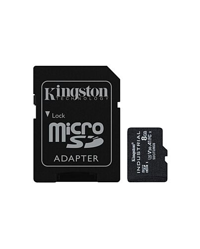 Kingston Technology 8GB microSDHC Industrial C10 A1 pSLC Card + SD Adapter SDCIT2/8GB
