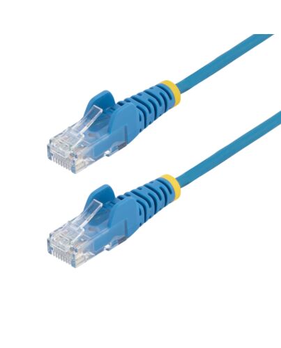 StarTech.com 15m Blue Slim CAT6 Ethernet Cable, Snagless, 100W PoE, UTP, LSZH, 28AWG Pure Bare Copper Wire, Slim RJ45 Network Patch Cord w/Strain Reliefs, Individually Tested N6PAT15MBLS