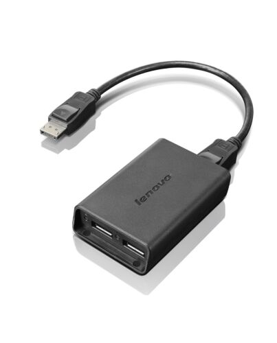 Lenovo DisplayPort to Dual-DisplayPort Monitor Cable USB A Black 0B47092