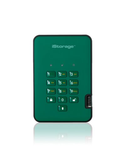 iStorage diskAshur² HDD 5TB Green | Secure Portable Hard Drive |AES-XTS 256-bit Hardware Encryption | PIN protected | OS & Platform Independent | TAA Compliant |Brute force  defence | Dust/Water Resistant IS-DA2-256-5000-GN