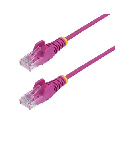StarTech.com 5m Pink Slim CAT6 Ethernet Cable, Snagless, 100W PoE, UTP, LSZH, 28AWG Pure Bare Copper Wire, Slim RJ45 Network Patch Cord w/Strain Reliefs, Individually Tested N6PAT5MPKS