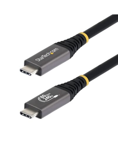 StarTech.com 1.5m (5ft) USB4 Cable, 80Gbps, USB-IF  USB-C Cable, 240W PD, 8K 120Hz/4K 240Hz DP2.1 DP80, TPE Jacket, Thunderbolt 4 Compatible - Black USB-C Cord CC150CM80GUSB4CABLE
