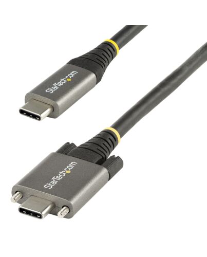 StarTech.com 3ft (1m) Side Screw Locking USB C Cable 10Gbps - USB-IF  USB-C Cable - USB 3.1/3.2 Gen 2 Type-C Cable - 100W (5A) Power Delivery Charging, DP Alt e - Dual Screw Lock - USB-C Cord Charge/Sync USB31CCSLKV1M