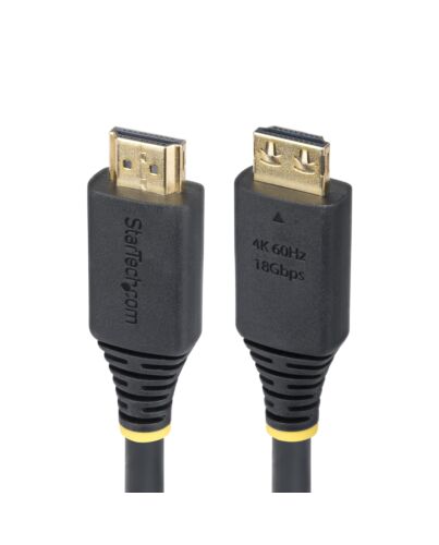 StarTech.com 50cm (1.6ft) High Speed HDMI Cable with Gripping Connectors, 4K 60Hz/1440p 144Hz, HDR10/HDCP 2.2/ARC, 18Gbps, UHD HDMI Cord for TV/Monitor/Display, TPE Jacket HDMI2-CABLE-GRIP-50C