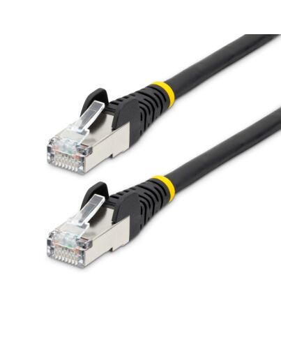 StarTech.com 7.5m CAT6a Ethernet Cable - Black - Low Smoke Zero Halogen (LSZH) - 10GbE 500MHz 100W PoE++ Snagless RJ-45 w/Strain Reliefs S/FTP Network Patch Cord NLBK-750-CAT6A-PATCH