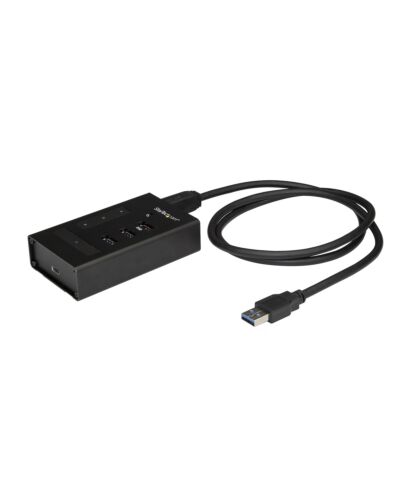 StarTech.com 4 Port USB 3.0 Hub - USB Type-A to 1x USB-C & 3x USB-A - Commercial Metal USB Hub - SuperSpeed 5Gbps USB 3.1/3.2 Gen 1 - Self Powered - BC 1.2 Fast Charge - Mountable/Rugged~4 Port USB 3.0 Hub - USB Type-A to 1x USB-C & 3x USB-A - Commercial HB30A3A1CST