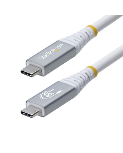 StarTech.com 3m (10ft) USB4 Cable, 20Gbps, USB-IF  USB-C Cable, 60W PD, 4K 120Hz DP 1.4, TPE Jacket, White USB-C Cord CC3M20GUSB4CXW