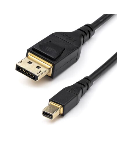 StarTech.com 3ft (1m) VESA  Mini DisplayPort to DisplayPort 1.4 Cable - 8K 60Hz HBR3 HDR - Super UHD mDP to DP 1.4 Cord - Slim (34 AWG) Ultra HD 4K 120Hz - Monitor/Video Cable DP14MDPMM1MB