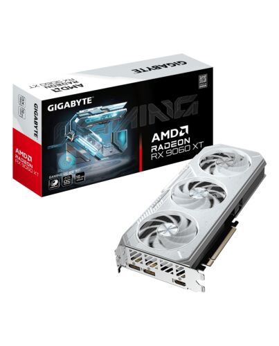 GIGABYTE GAMING Radeon RX 9060 XT OC ICE 16G Graphics Card - 16GB GDDR6, 256bit, PCI-E 5.0, 3320 MHz Core Clock, 2 x DisplayPort, 1 x HDMI, GV-R906XGAMINGOCICE-16GD GV-R906XGAMINGOCICE-16GD