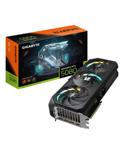 GIGABYTE GeForce RTX 5080 GAMING OC 16G Graphics Card - 16GB GDDR7, 256bit, PCI-E 5.0, 2730MHz Core Clock, 3 x DisplayPort, 1 x HDMI, GV-N5080GAMING OC-16GD GV-N5080GAMING OC-16GD