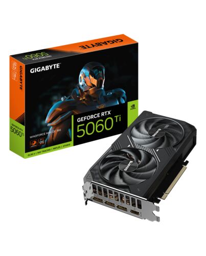 GIGABYTE GeForce RTX 5060 Ti WINDFORCE MAX OC 16G Graphics Card - 16GB GDDR7, 128bit, PCI-E 5.0, 2587MHz Core Clock, 3 x DP, 1 x HDMI, NVIDIA DLSS 4, GV-N506TWF2MAX OC-16GD GV-N506TWF2MAX OC-16GD