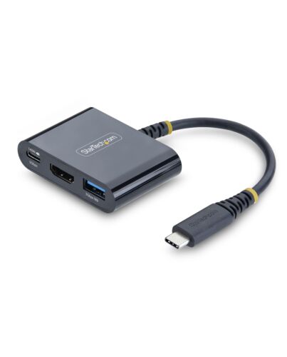 StarTech.com USB-C to HDMI Multiport Adapter with 140W PD Charging, 4K 60Hz HDMI, USB 5Gbps Hub, Mini Dock For MacBook / Dell / Thinkpad / HP / iPad / Tablets 168B-USBC-MULTIPORT