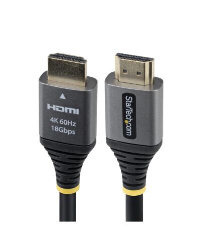 StarTech.com 5ft (1.5m) Premium  High Speed HDMI Cable, 4K 60Hz/1440p 144Hz, HDMI 2.0 Cable with HDR10/ARC, 18Gbps, 4K HDMI Cord for Monitor/TV/Display, High-Flex TPE Jacket HDMMV5F
