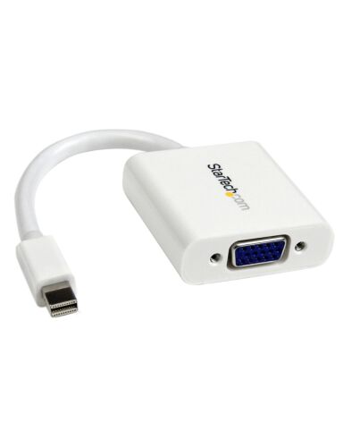 StarTech.com Mini DisplayPort to VGA Adapter - Active Mini DP to VGA Converter - 1080p Video - mDP or Thunderbolt 1/2 Mac/PC to VGA Monitor/Projector/Display - mDP 1.2 to VGA Dongle - White MDP2VGAW