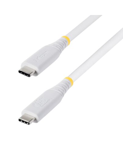 StarTech.com 1m (3ft) USB4 Cable, 40Gbps, USB-IF  USB-C Cable, 240W PD, 8K 60Hz/4K 240Hz DP2.1 DP40, TPE Jacket, Thunderbolt 4 Compatible - White USB-C Cord CC1M40GUSB4TPW