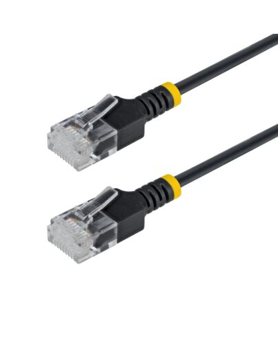 StarTech.com 80cm Black Ultra Slim Cat6A Ethernet Cable, UTP, Pure Bare Copper Wire, 34AWG Slim RJ45 Network Patch Cord, Individually Tested N6APATUTP34BKS80CM