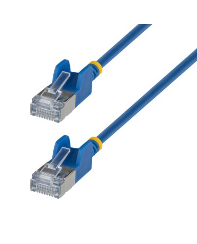 StarTech.com 50cm Blue Ultra Slim Cat6A Ethernet Cable, Snagless, FTP, Pure Bare Copper Wire, 34AWG Slim RJ45 Network Patch Cord, Individually Tested N6APATSTP34BLS50CM