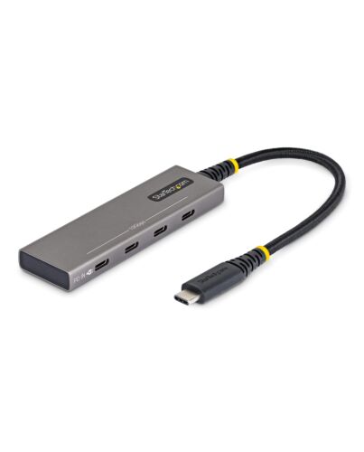 StarTech.com 4-Port USB-C Hub, 10Gbps, 100W PD Charging, 4x USB-C Ports, Overcurrent Protection, PCR Aluminum, For MacBook / Dell / ThinkPad / HP / iPad / Tablet 309B-USBC-HUB