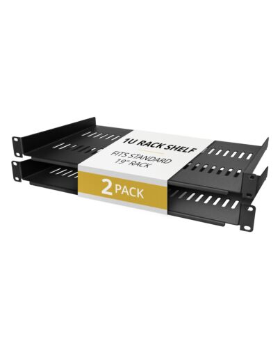 StarTech.com 2-Pack 1U Server Rack Shelf, Vented Rackmount Cantilever Tray for 19