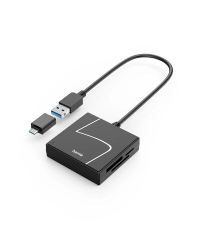 Hama 00200148 card reader USB 3.2 Gen 1 (3.1 Gen 1) Type-A/Type-C Black 200148