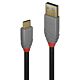 Lindy 0.5m USB 3.2 Type A to C Cable, 10Gbps, 5A, PD, Anthra Line